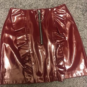 Faux Patent Leather Mini Skirt